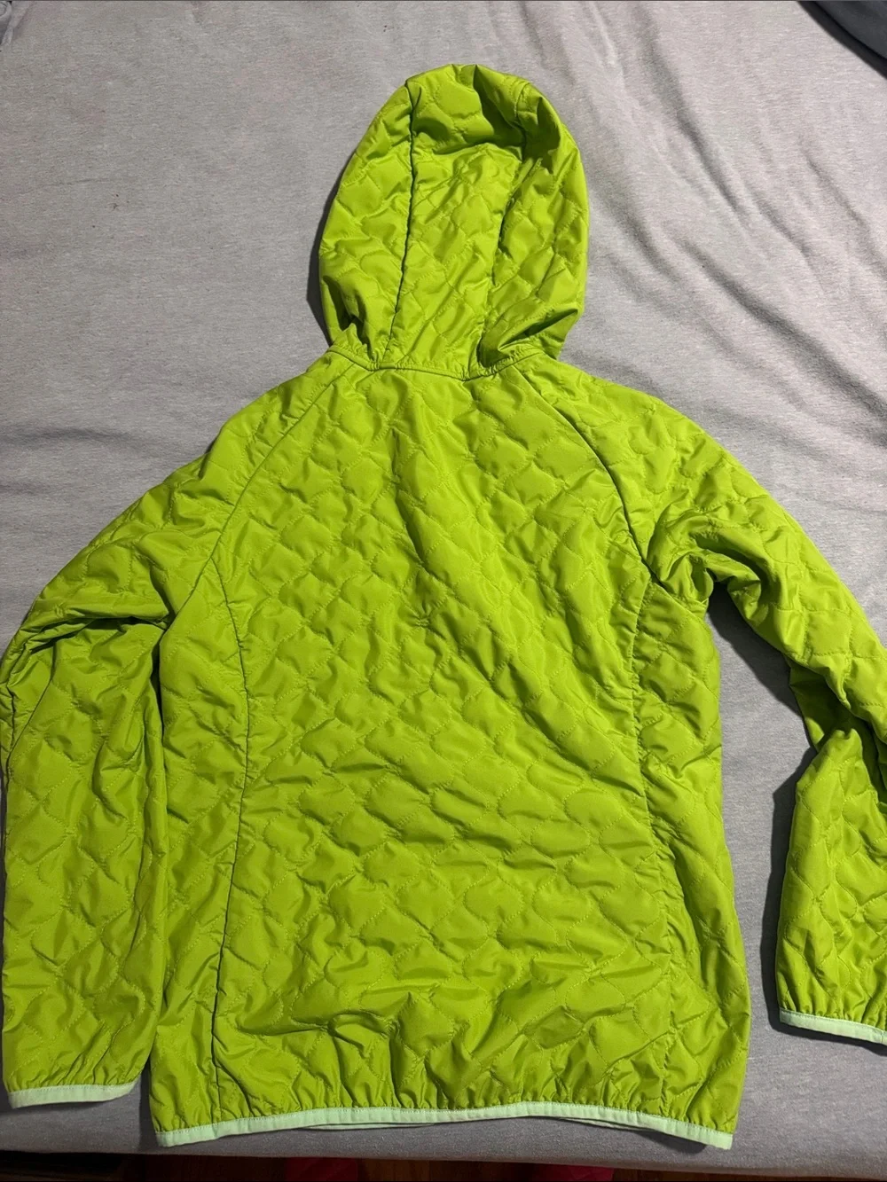 The North Face kids Hooded Quilted Jacket in Lime Green
